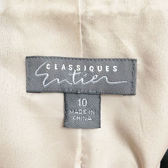 Vintage Classiques Entier Black Leather 3-Button Blazer Lasercut Trim Sz 10 Y2K - Picture 12 of 15